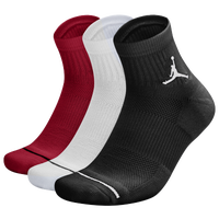 Jordan Jumpman Quarter 3 Pack Socks - Black/White/Gym Red