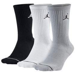 Jordan Jumpman Crew 3 Pack Socks - Black/White/Wolf Grey