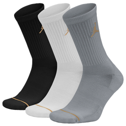 Jordan Jumpman Crew 3 Pack Socks - White/Black/Gold