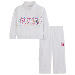 Girls' Preschool - PUMA X Gabby's Dollhouse 1/4 Zip Flc Pants Set - White/Purple