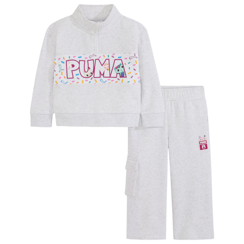 Girls Preschool Puma x Gabby s Dollhouse 1 4 Zip Flc Pant Set Girls Preschool White Purple Size 5