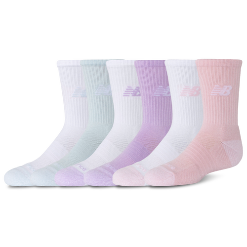New Balance Girls   Active Cushion 6pk Crew Socks In Multi