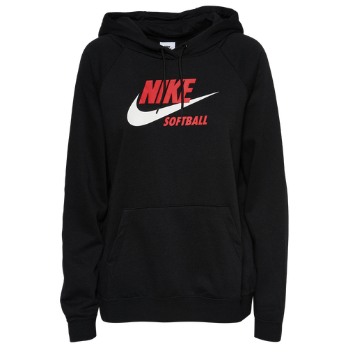 

Nike Womens Nike Club Fleece Futura Softball Hoodie - Womens Black/White Size L