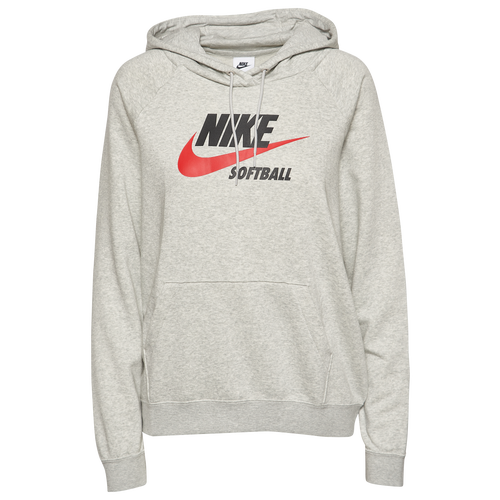 

Nike Womens Nike Club Fleece Futura Softball Hoodie - Womens Dark Grey Heather/Black/Red Size S