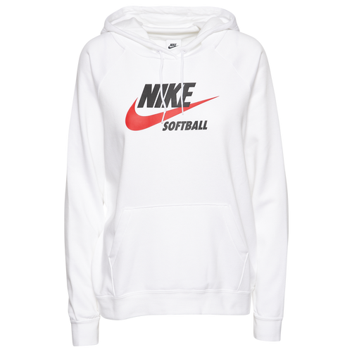 

Nike Womens Nike Club Fleece Futura Softball Hoodie - Womens White/Black Size L