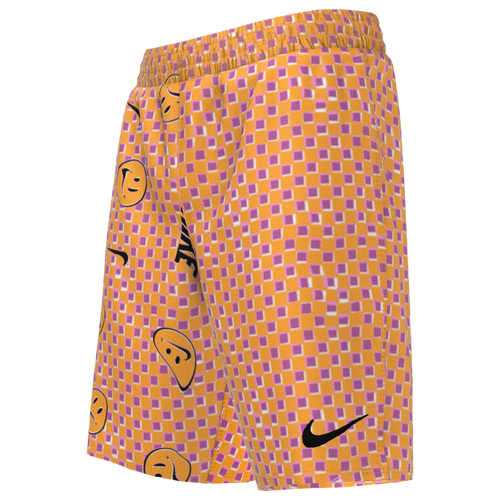 

Boys Nike Nike Smiles Check Lap 7" Shorts - Boys' Grade School Brown/Multi Size L