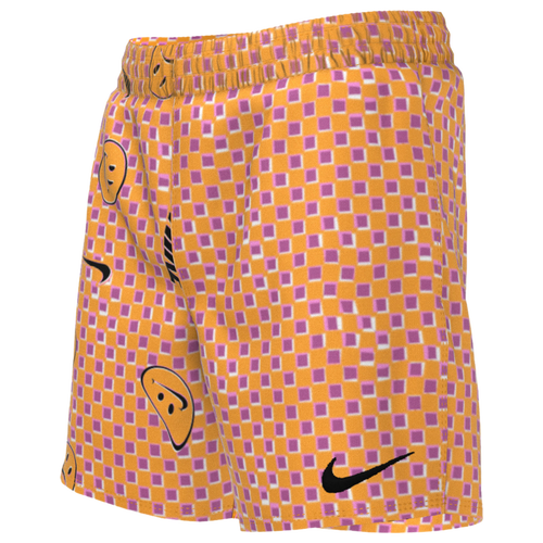 

Girls Nike Nike Smiles Check Lap 4" Shorts - Girls' Grade School Brown/Multi Size M