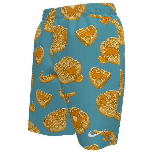 Nike Big Boys 7" Tossed Waffle Volley Swim Shorts In Dusty Cactus/multi