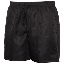 Men's - Nike Breaker Volley 7" Lux Letter Embroidered Shorts - Black/Black