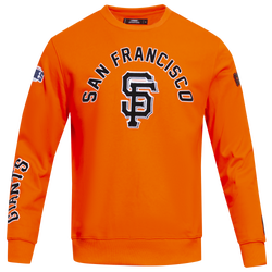 Men's - Pro Standard Giants Stacked Fleece Crew - Orange/Orange