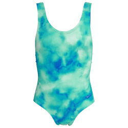Girls' Grade School - Nike U-Back One Piece Swimsuit - Blue/Bleached Turquoise