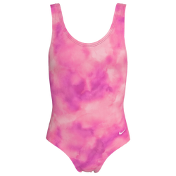 Girls' Grade School - Nike U-Back One Piece Swimsuit - Pink Glow/Yellow