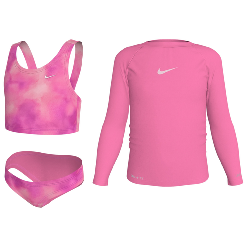GIRLS - Nike Long Sleeve Hydroguard Midkini Set - Pink Glow/White