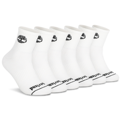Men's - Timberland Millboro Quarter Socks 6 Pack - White/Black
