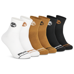 Men's - Timberland Millboro Crew Socks 6 Pack - Black/Wheat/White
