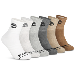 Men's - Timberland Millboro Crew Socks 6 Pack - Oatmeal/Black/Multi