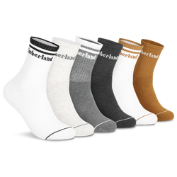 Men's - Timberland Millboro High Quarter Socks 6 Pack - White/Wheat/Black
