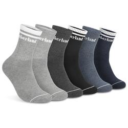 Men's - Timberland Millboro High Quarter Socks 6 Pack - Black/Grey/Navy