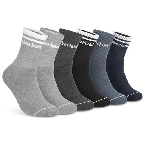 - Timberland Millboro High Quarter Socks 6 Pack - Black/Grey Navy