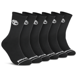 Men's - Timberland Millboro Crew Socks 6 Pack - Black/White