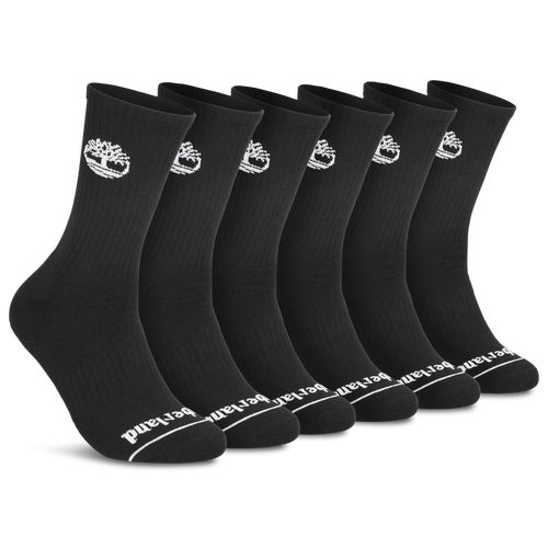MENS - Timberland Millboro Quarter Socks 6 Pack - Black/White
