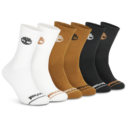 Men's - Timberland Millboro Crew Socks 6 Pack - Wheat/White/Black