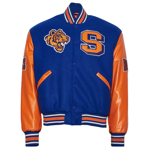 MENS - Campus Remix Savannah State University Varsity Jacket - Blue/Orange