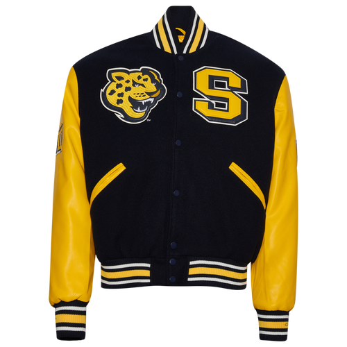 

Campus Remix Mens Campus Remix Southern University Varsity Jacket - Mens Yellow/Blue Size M