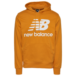 Men's - New Balance Essential Stacked Pullover Hoodie - Olive/White