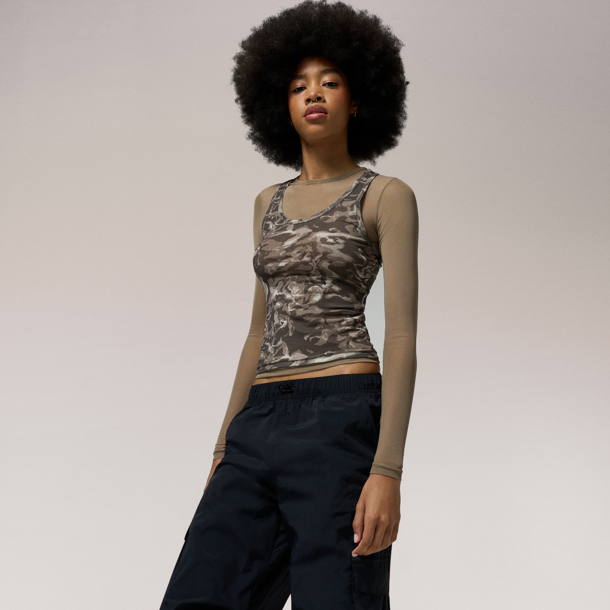 Cozi Long Sleeve Layered Mesh Top - Women's | Foot Locker