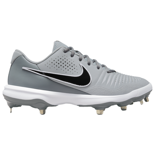 Nike Men's Alpha Huarache Elite 4 Mid Metal Baseball Cleats, Size 10.5, Black/White/Pure Platinum