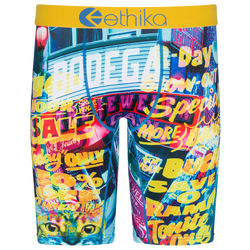 Boys' Grade School - Ethika Graphic Briefs - Yellow/Multi