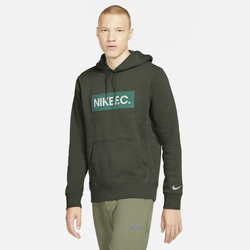 Men's - Nike FC Essential Fleece Pullover Hoodie - Carbon Green/Green Noise/White