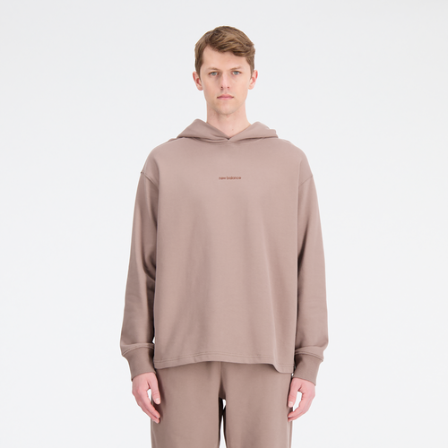 

New Balance Mens New Balance Linear Pullover Hoodie - Mens Mushroom Size S