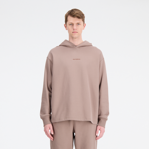 New Balance Mens  Linear Pullover Hoodie In Mushroom