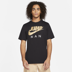 Men's - Jordan Jumpman Script T-Shirt - Black/Metallic Gold/White