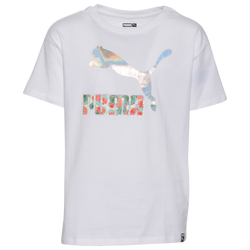 Girls' Grade School - PUMA Flower Aura T-Shirt - White/Pink