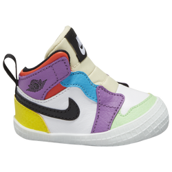 Boys' Infant - Jordan AJ 1 Crib Bootie - White/Black/Lightbulb