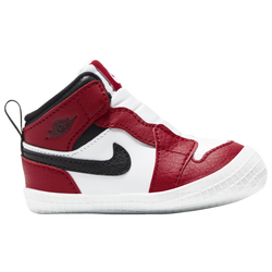 Boys' Infant - Jordan AJ 1 Crib Bootie - White/Black/Varsity Red