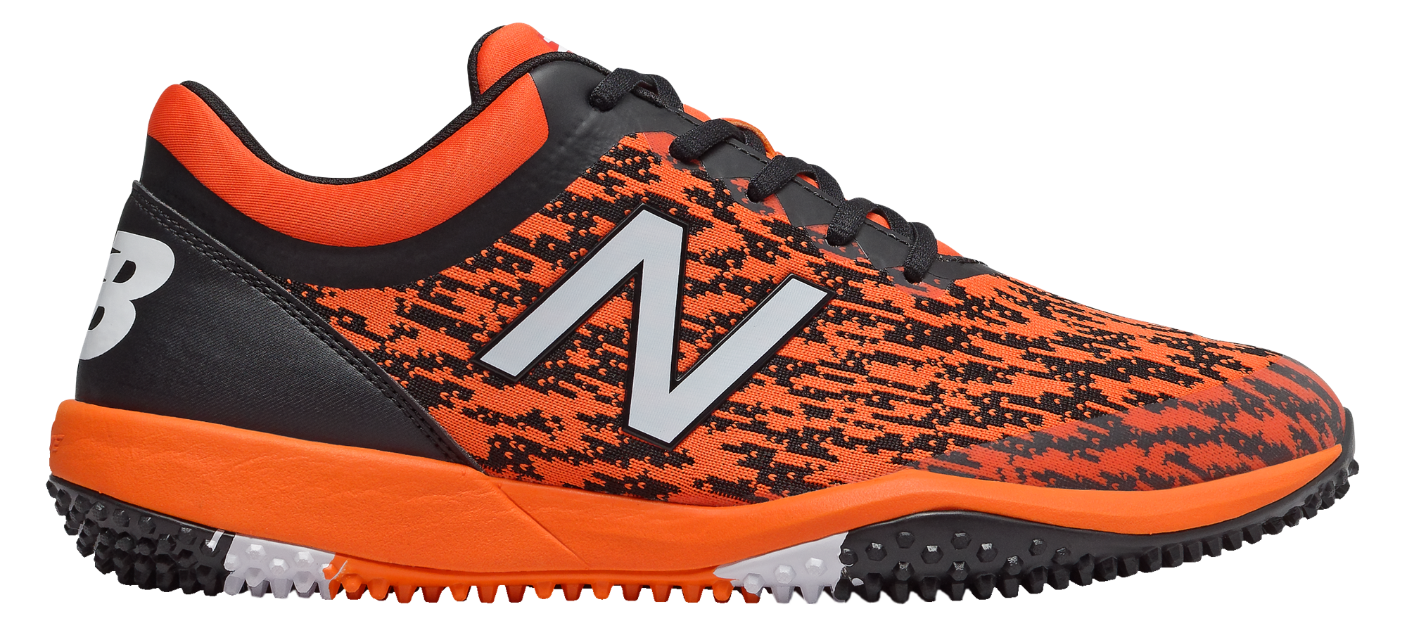 black and orange baseball turf shoes
