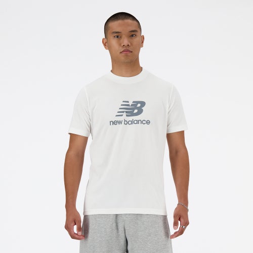 Shop New Balance Mens  Sport Essentials Logo T-shirt In White/black