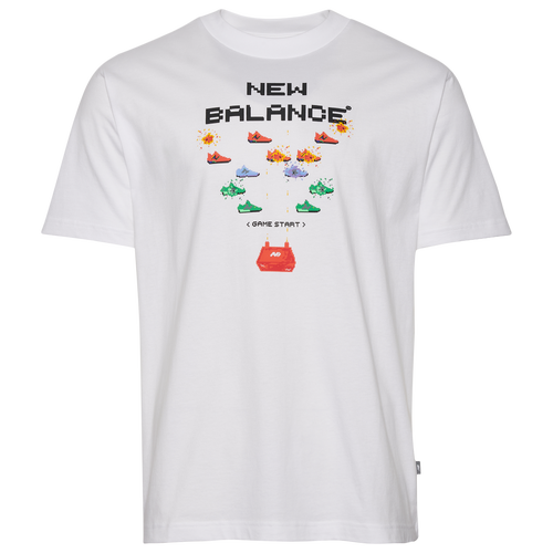 

New Balance Mens New Balance Gamer T-Shirt - Mens White/Red Size L