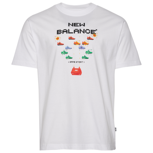 

New Balance Mens New Balance Gamer T-Shirt - Mens White/Red Size XL