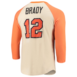 Men's - Majestic Threads Buccaneers N&N Raglan 3/4 Sleeve T-Shirt - Cream