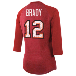 Women's - Majestic Threads Buccaneers Name & Number 3/4 Sleeve T-Shirt - Red/Red