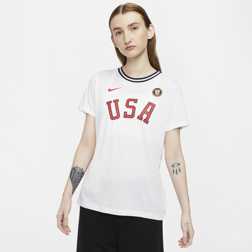 

Nike Womens Nike OLY Herritage USA T-Shirt - Womens White/White Size L