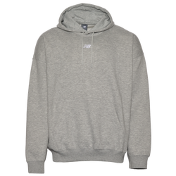 Men's - New Balance Oversized Center Embroidered Hoodie - Grey/White