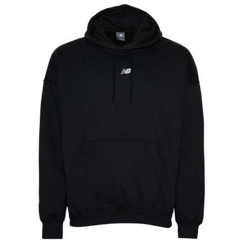New Balance Mens Oversized Center Embroidered Hoodie - - Black / White