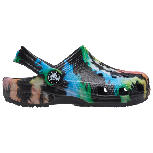 BOYS - Crocs Classic Tie-Dye Graphic Clogs - Black/Multi