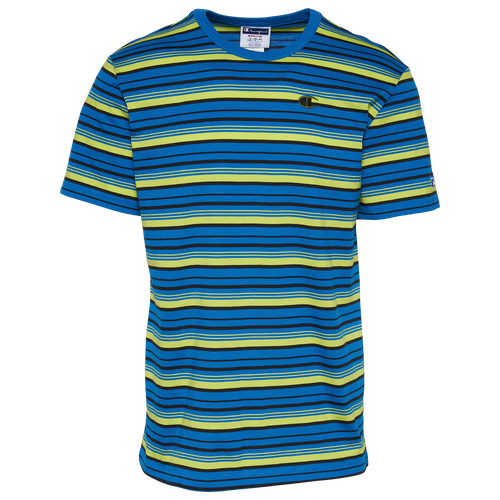 Champion Mens  Classic Striped T-shirt In Blue/lime